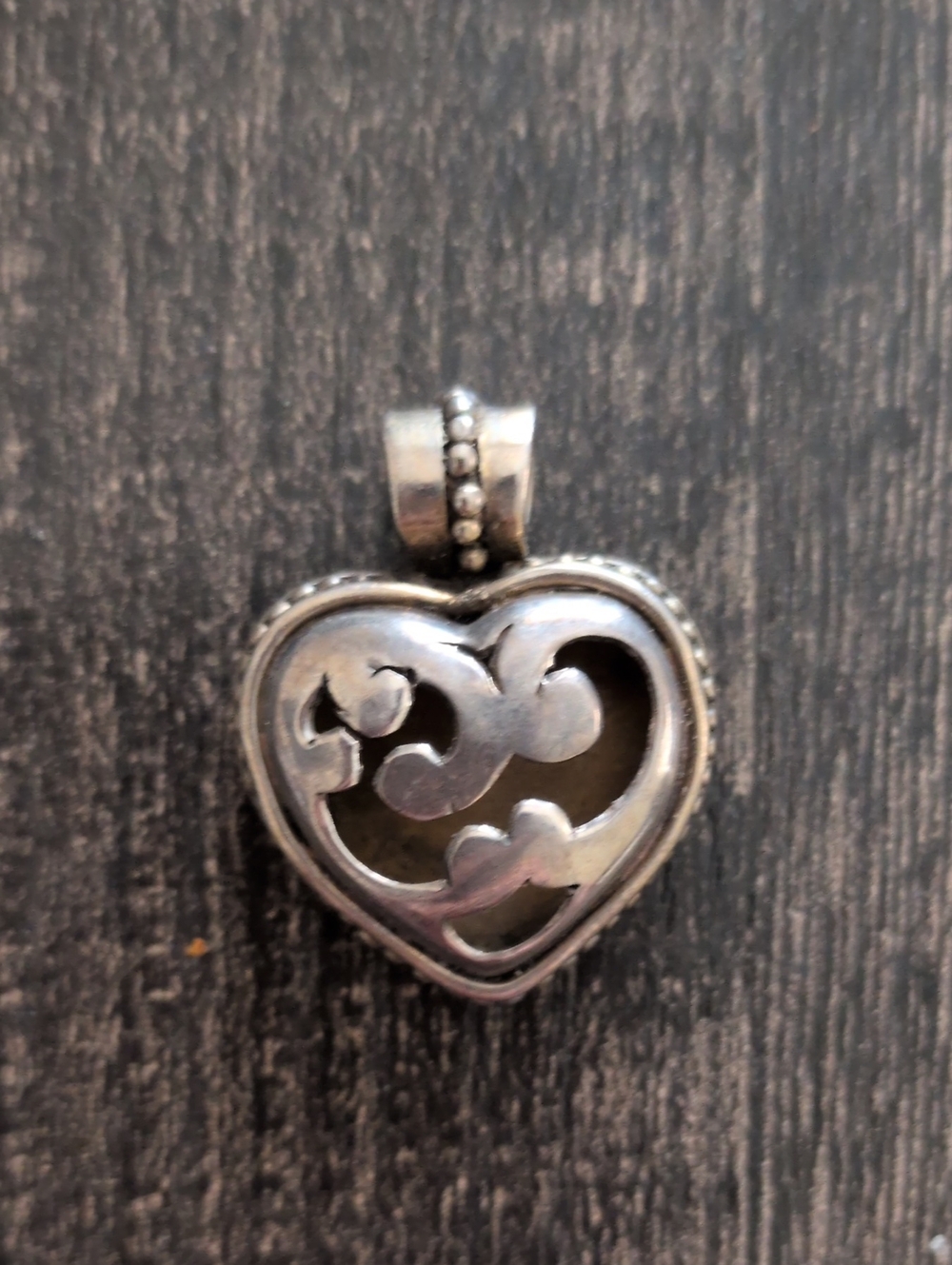 Vintage .925 Sterling Silver Heart Charm Pendant